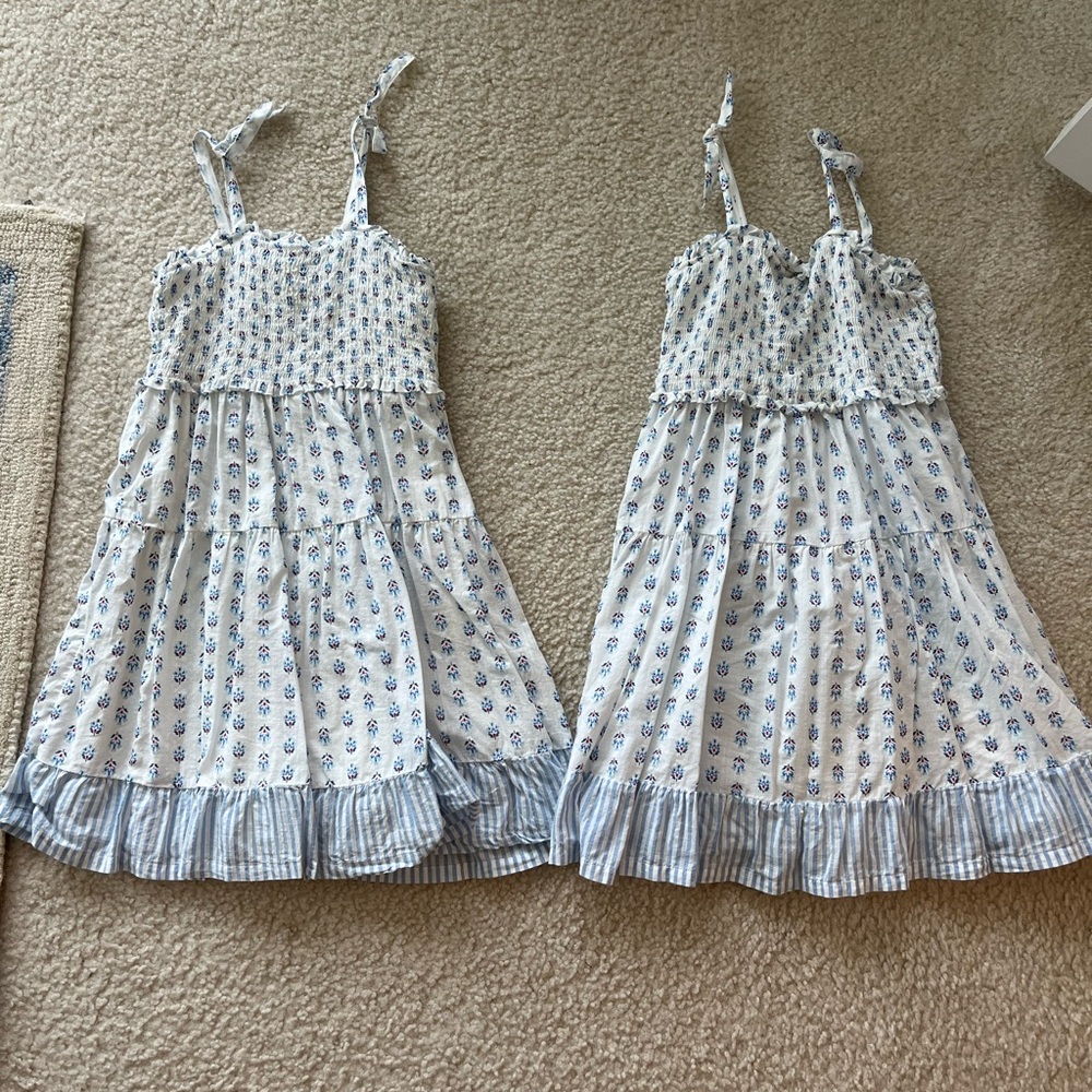 TWIN GIRLS ruffle dresses w smocked top